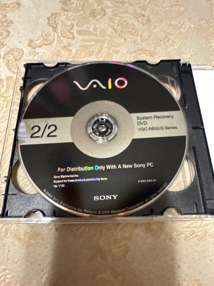 Recovery DVD for VGC-RB50/G Series - Image 2 of 3