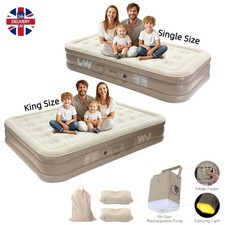 Electric Air Bed Inflatable Mattress Built-in Auto Pump High Raised King Camping