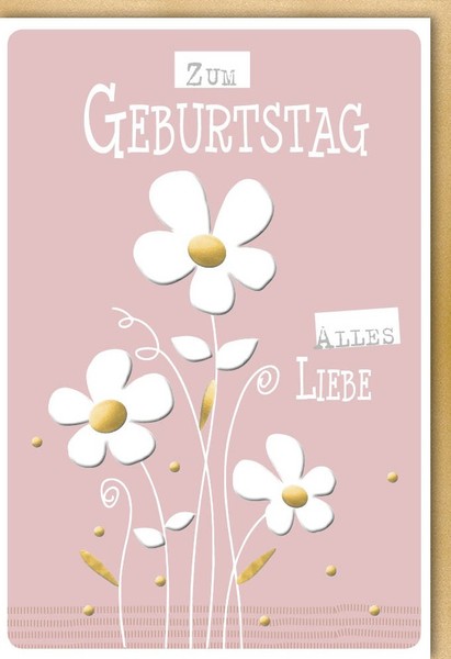 Geburtstag - GlüCkwunschkarte Im Format 11,5 X 17 Cm Mit Umschlag - Drei Blumen-image