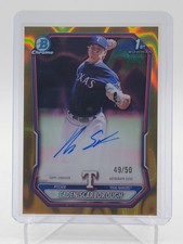 CADEN SCARBOROUGH 2026 BOWMAN CHROME 1ST GOLD LAVA REFRACTOR AUTO /50 Q5498