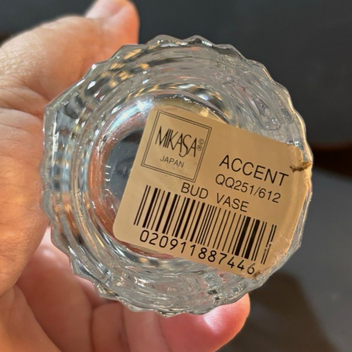 Mikasa Accent Clear Cut Glass Bud Vase Decorative Floral Japan MPN QQ251/612