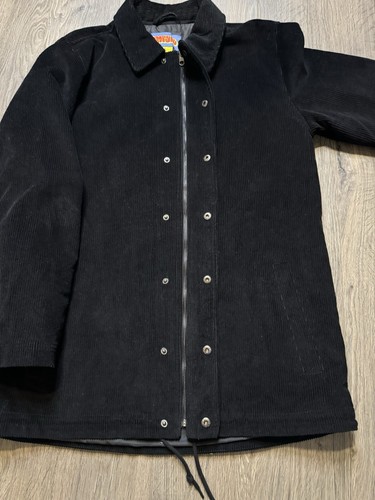 Empyre Black Corduroy Coaches Jacket Full Zip Up And Snap Closure Mens Size L - Picture 7 of 9