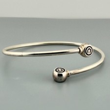 Chamilia Designer 925 Sterling Silver Flexible Bypass Wrap Spiral Bracelet