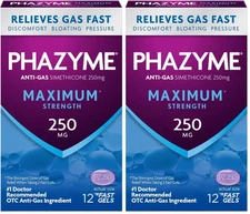 Phazyme Maximum Strength 250 mg Softgels, 12 ea (Pack of 2)