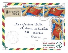 1972 French Congo Registered Rate Cover to France - Multiple Stamps x7 - Nice!