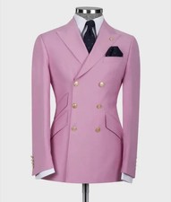 Men's Suits Slim Fit 2 Pieces Double Breasted Wedding Formal Party Wear Custom