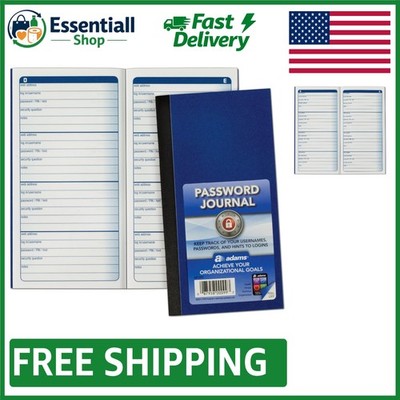 Alphabetically Organized Password Journal - 4 Entries Per Page for Efficiency