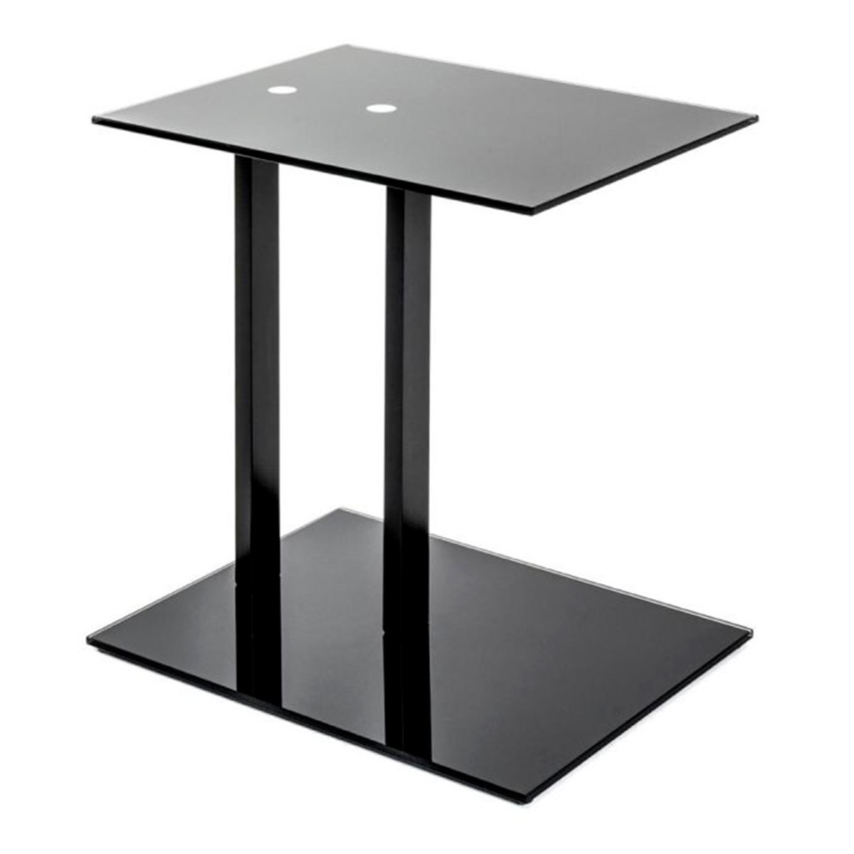 Table d'appoint Epox 50cm noire en bois et résine pour salon moderne