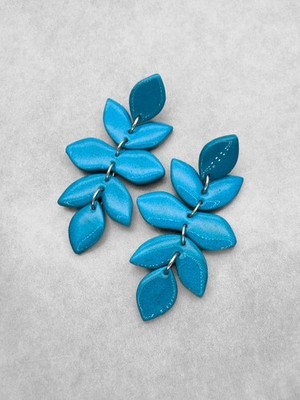Handgefertigte Türkis Blatt Ohrhänger Natur inspiriert Unikat Schmuck