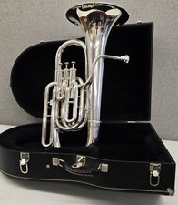 Weril H670 Corno Baritono Argento 3 Valvole Pronto da Suonare Pulizia Chimica Recente