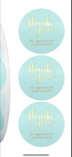 40 PCs Round 1  Thank You For Supporting My Small Business Stickers Mint Green
