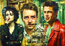 ACEO ATC Sketch - The first rule of fight club - 1/1 - Authenticity Stamp