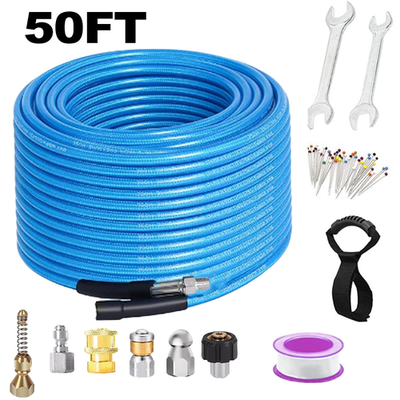 #ad Sewer Jetter Kit for Pressure Washer 50FT 1 4quot; M NPT 5800PSI Drain Cleaner Hose $31.98