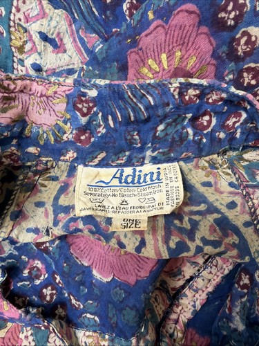 VTG 60-70’s ADINI Indian Sheer Cotton Gauze Lurex Caftan Maxi Dress Hippie Boho, $269.1 - Photo 4