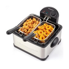 Elite Gourmet Electric Deep Fryer, 4.5 Qt Total Oil Capacity Dual 2-Qt Split...