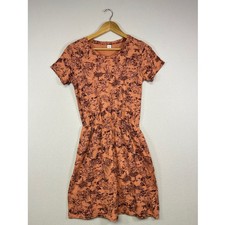 Desertcore Old Navy Women XS Orange Cactus Print Cotton Short Sleeve Mini Dress