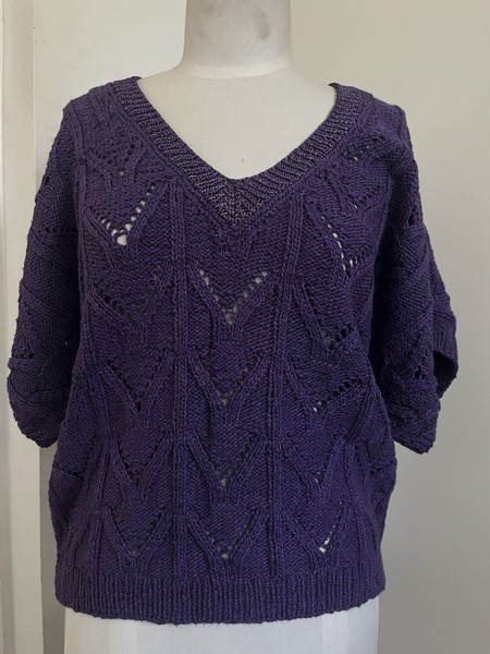 Hand knitted purple vest, perfect for Autumn women’s size medium 