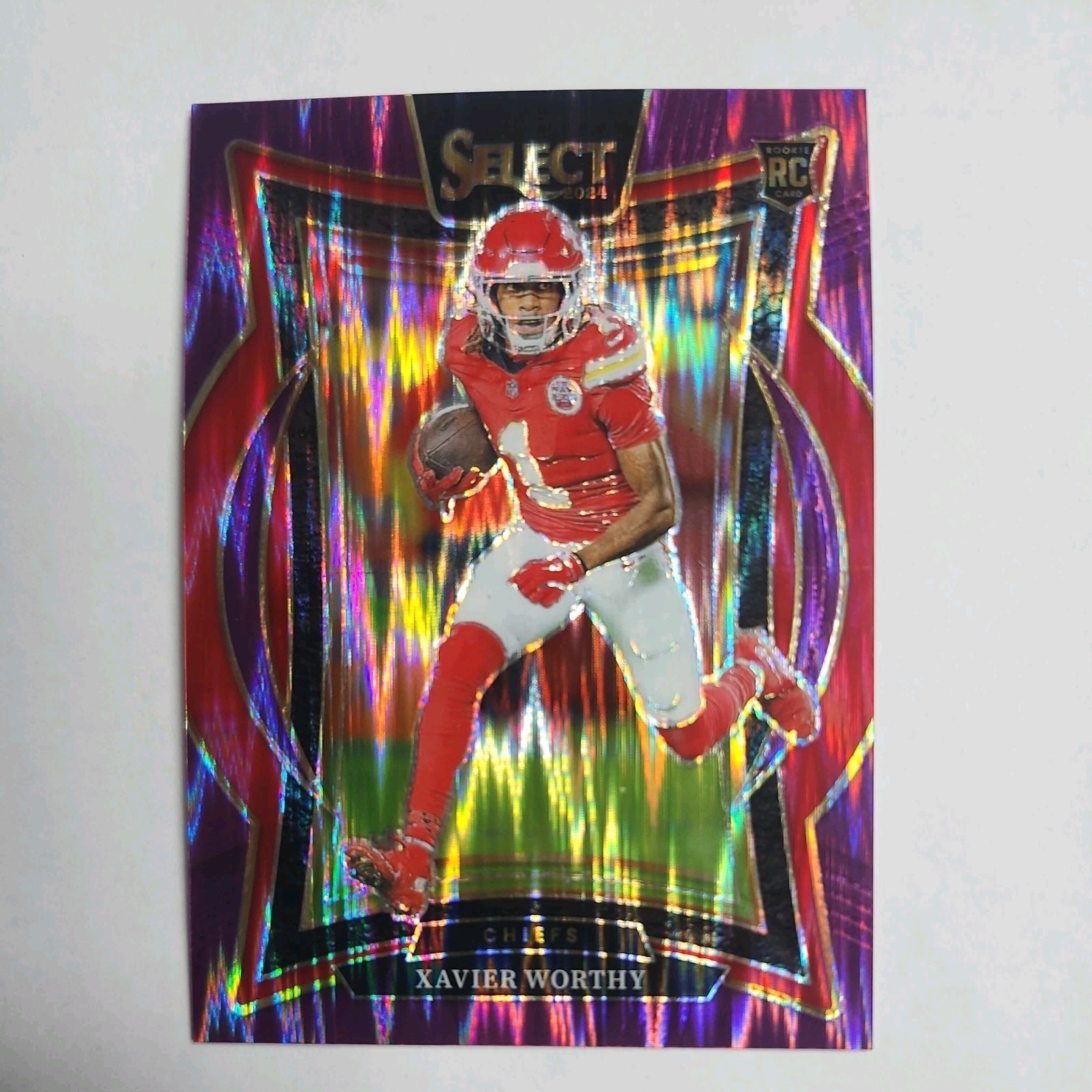 2024 Select Xavier Worthy Concourse RC Purple Prizm Shock #347/360 Chiefs