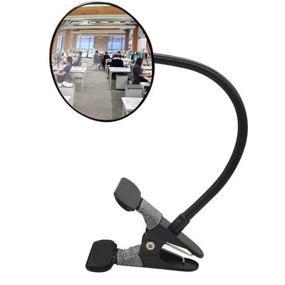 Ampper 3.75 Glass Clip On Rear View Convex Security Mirror for Desk