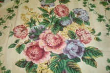 1 of 15 yd P Kaufmann Fabric Hydrangea Ivy Cabbage Rose Floral Upholstery Cotton
