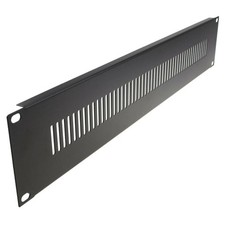 2U Blanking Plate for Comms Data Cabinet Rack 19 Vented Black [006982]