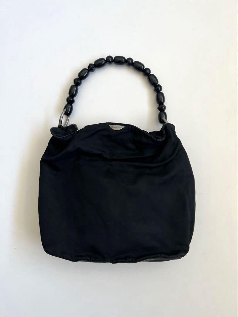 Vintage Christian Dior Maris Pear Quilted Nylon Tote with Logo Detail