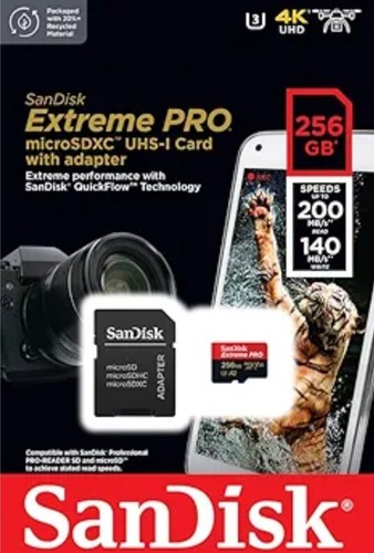 SanDisk Extreme PRO 256GB Micro SD Card And Adaptor Brand New And Sealed - 第 2/5 張圖片