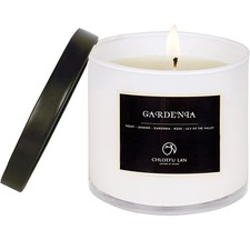 Premium Gardenia Scented Candle for Men Women, Highly Scented, 7.1oz 45 Hou...