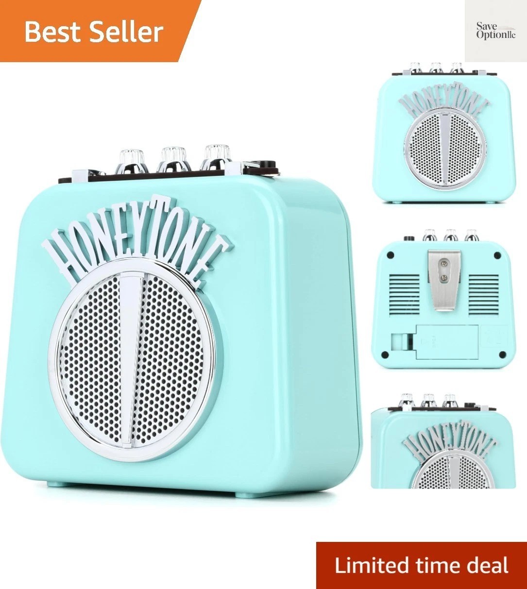 Honeytone N-10 Guitar Mini Amp, Aqua