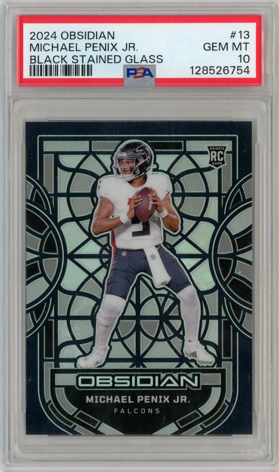 2024 Panini Obsidian Michael Penix Jr Black Stained Glass PSA 10 Case Hit RC #13