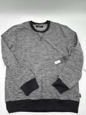 2 X IST Men  s Crewneck Sweatshirt Gray Black Trim Heather L NWT 68