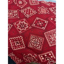 Vintage Unbranded Red Precut Bandanas Americana Western Boho Patchwork Paisley