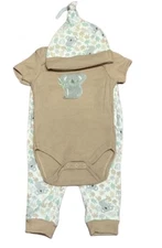 Duck Duck Goose Baby Boys Size 3-6 Months  3 Piece Short Sleeve Outfit Bear