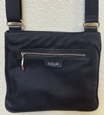 MZ Wallace Metro Flat Crossbody in Black - Lightweight Travel Purse