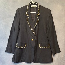 Vintage Harlan Studded Blazer Crystal Made in USA Wealthy Old Money Artsy Diva