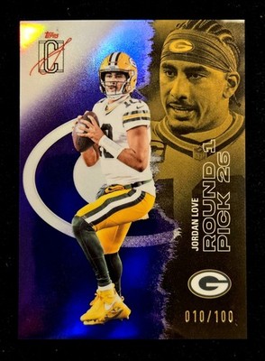 2025 Jordan Love SP 10/100 Topps Signature Class #21 Jersey Match 1/1 Refractor 