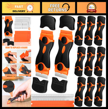 72 Pcs Double Razor Blade Scraper Tool Set - 12 Pcs 2-in-1 Scraper 60 Blades f