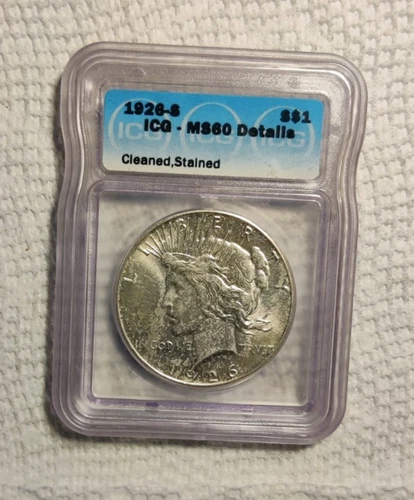 1926 S Peace Dollar / ICG / MS 60