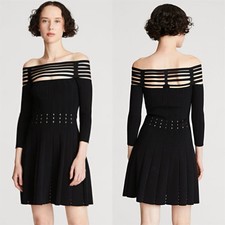 Halston Women’s Heather Mini Cocktail Dress 10110079 In Matte Viscose- Medium