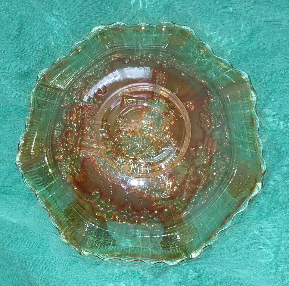 Vintage Carnival Imperial Glass. Marigold, Windmill, Ruffle Edged Bowl. - image 3 of 4