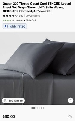 Queen Sheet Set Sateen 320 Thread Count