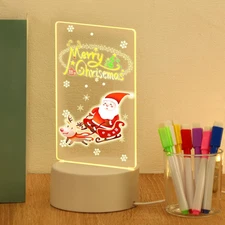 LED Note Board with Colors, Light Up Acrylic Dry Erase Board 6" ×4" Led Drawi...
