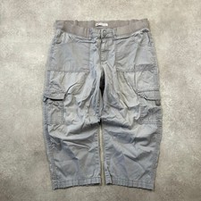 Lee Cargo Shorts Womens 34" Y2K Cropped Easy Fit Baggy Pants, Grey