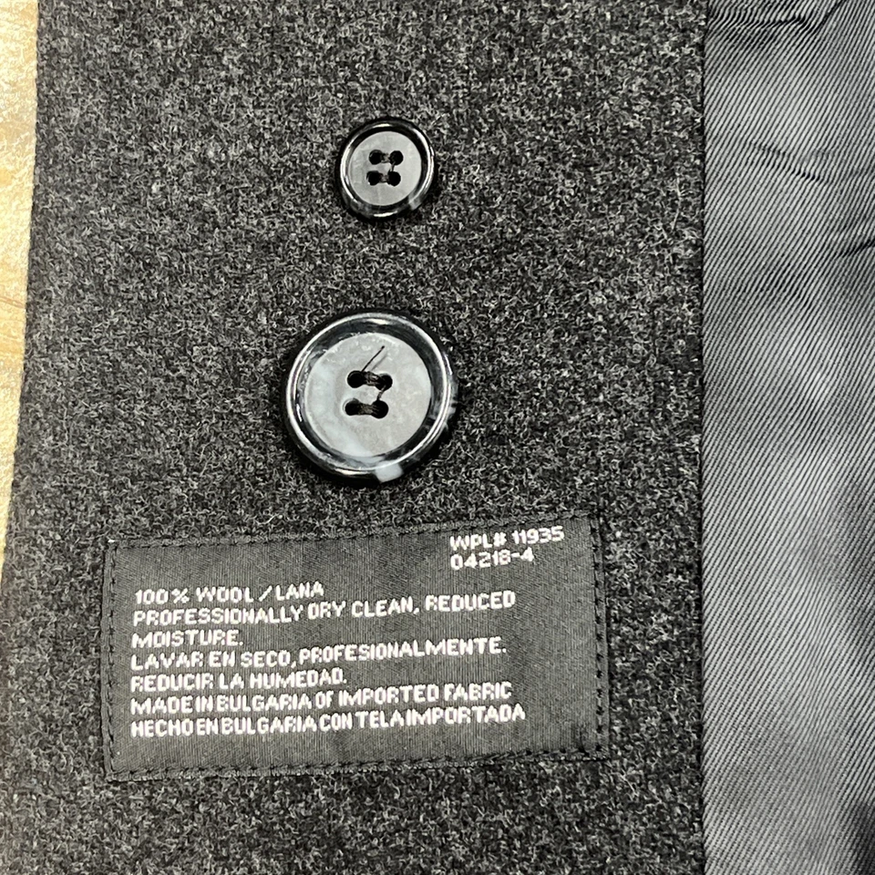 Abrigo Topcoat Vintage Towncraft 100% Lana 44L Gris Oscuro Para Hombre 44L Dinero Antiguo Foto 4 de 4