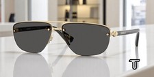BURBERRY BE3164 110987 Light Gold Dark Grey 62 mm Men's Sunglasses