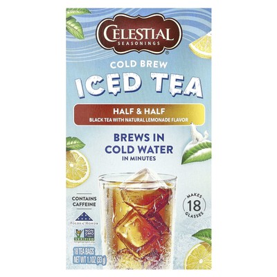 Cold Brew Iced Tea, Half & Half Black Tea with Natural Lemonade, 18 Tea Bags,