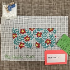 Handpainted Needlepoint Canvas  Flower Swim Trunks   Read Description 