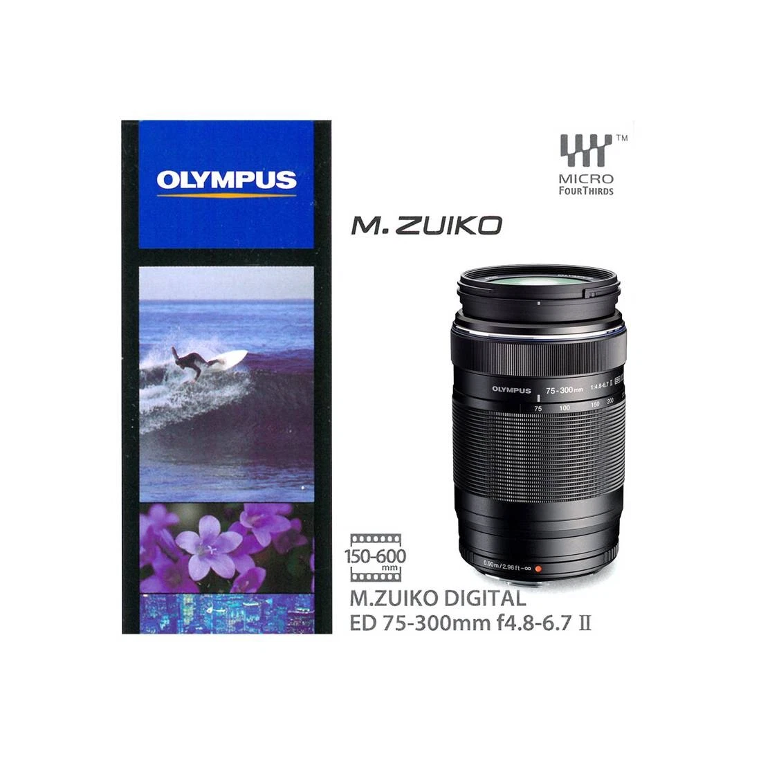Objectif Olympus M.Zuiko 75-300mm F/4.8-6.7 II ED MSC + Housse, Occasion