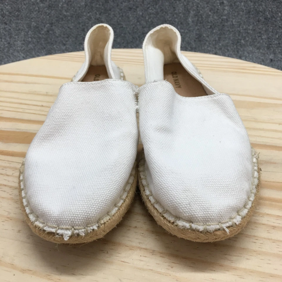 Old Navy туфли женщин 9 повседневный поскользнуться на Espadrille мокасины плоскостях белая ткань - Изображение 4 из 4