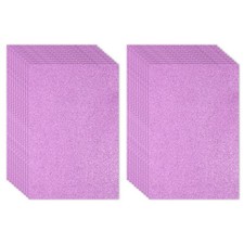 20 Sheets 2mm Glitter Foam Sheet, 16" x 12" Lavender Sparkle EVA Paper